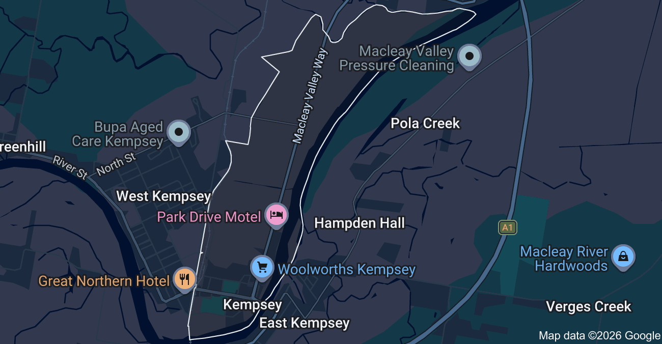 Map of Kempsey and the Macleay Valley, the area Global Document Solutions services next business day