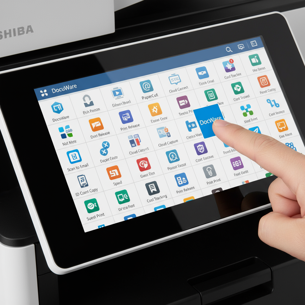 Toshiba e-BRIDGE apps platform on the printer touchscreen